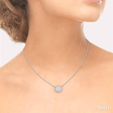 1/2 ctw Oval Shape Lovebright Round Cut Diamond Pendant in 14K White Gold